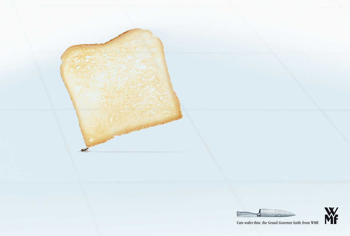 菜刀的平面广告:薄如蝉翼