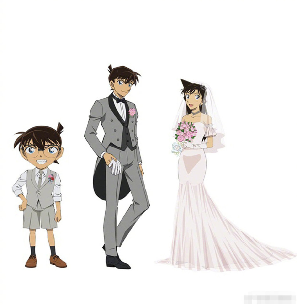 《名侦探柯南》最新宣传图,新一和小兰的结婚照有……__财经头条