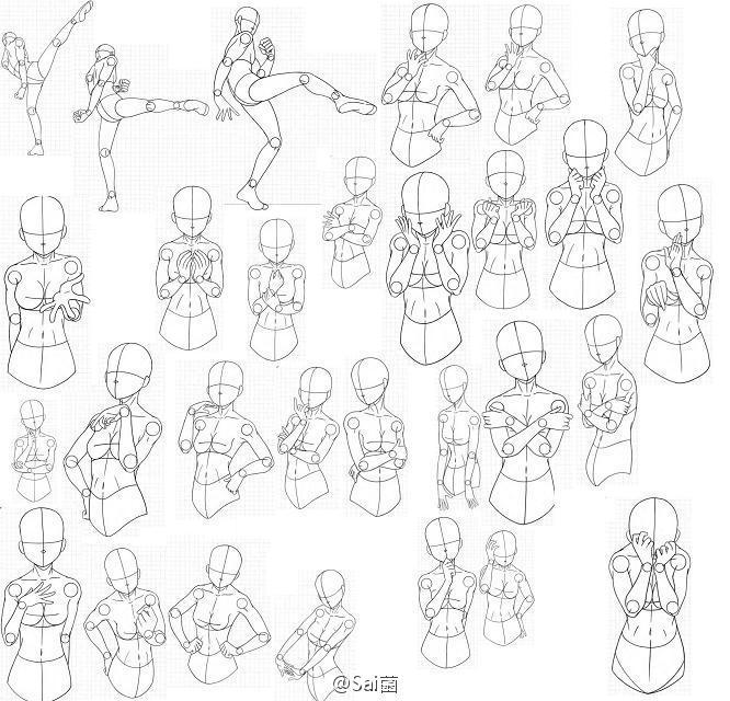 一组很清晰的人体动作绘画参考勤加练习会对你的绘画有所进步哦