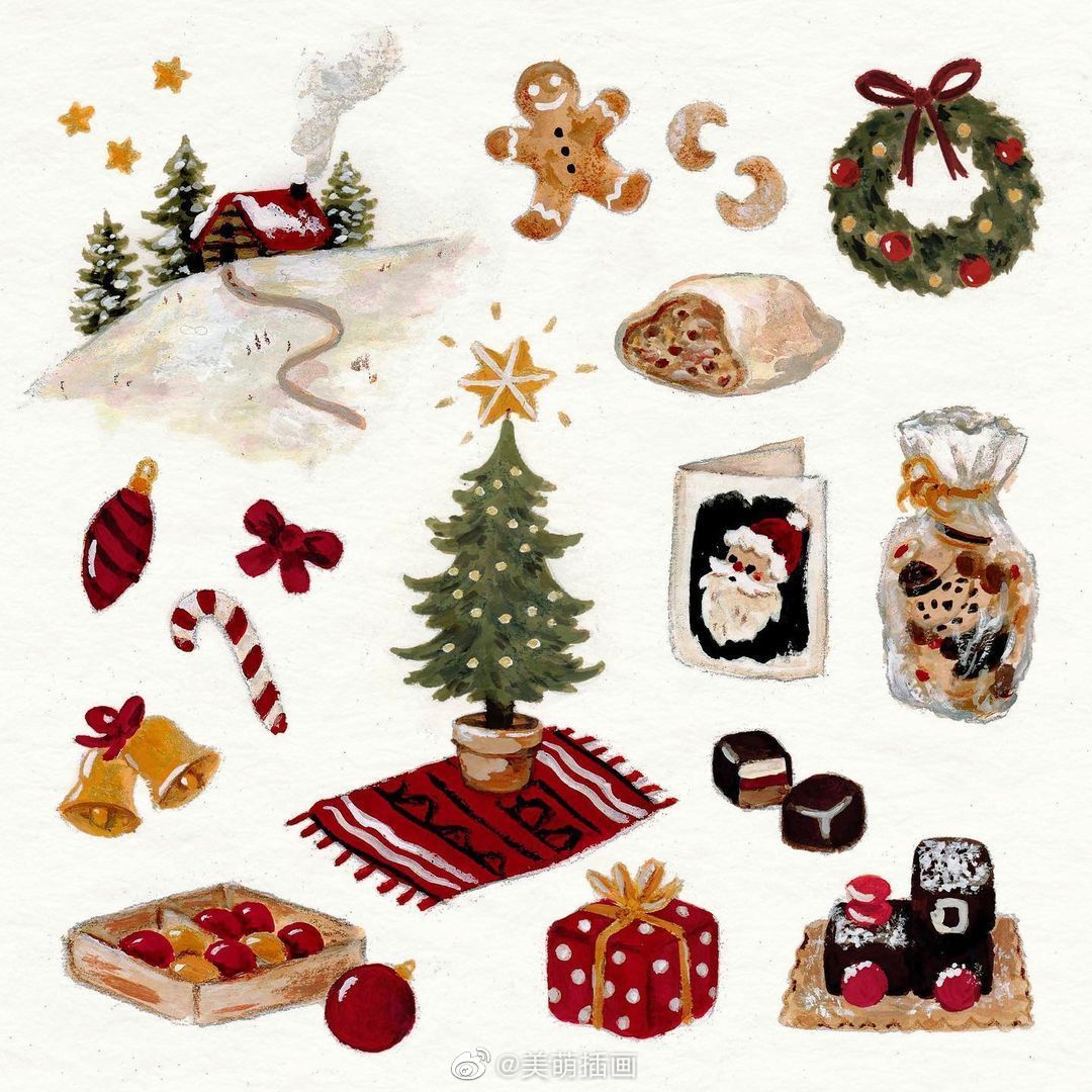 插画分享| studiosatsch 水彩小物件插画_高清图集_新浪网