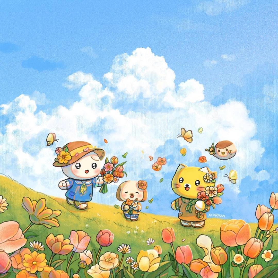 插画师 acornzzi 将春日里美好的日常通过插画的形式表达出来……