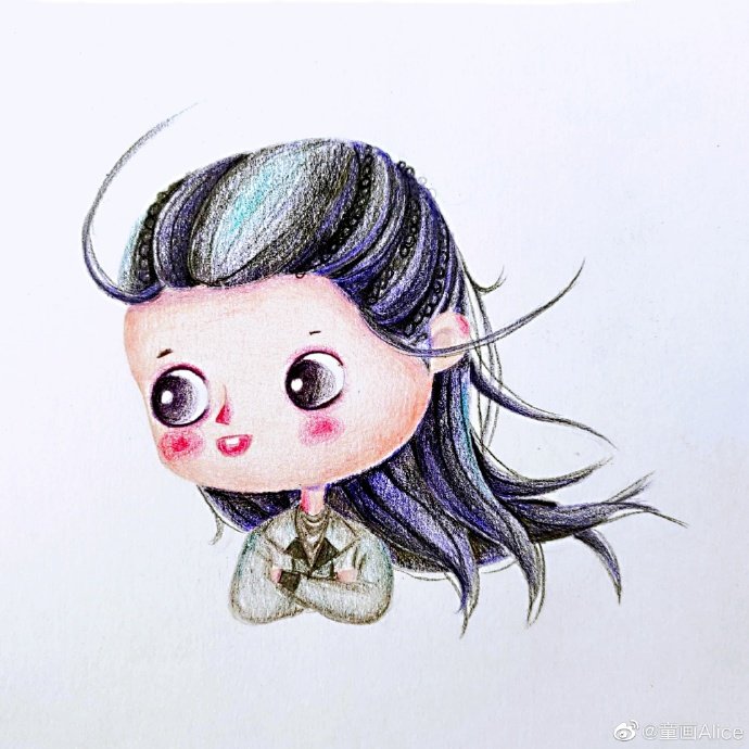 投稿来自@童画alice q版古风彩铅人物头像——阿诗勒隼