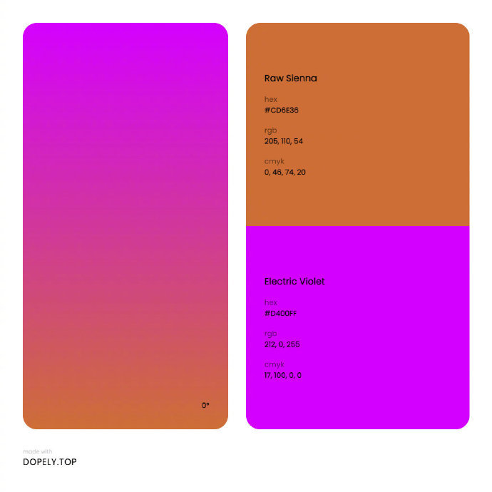 一组双色渐变配色灵感参考