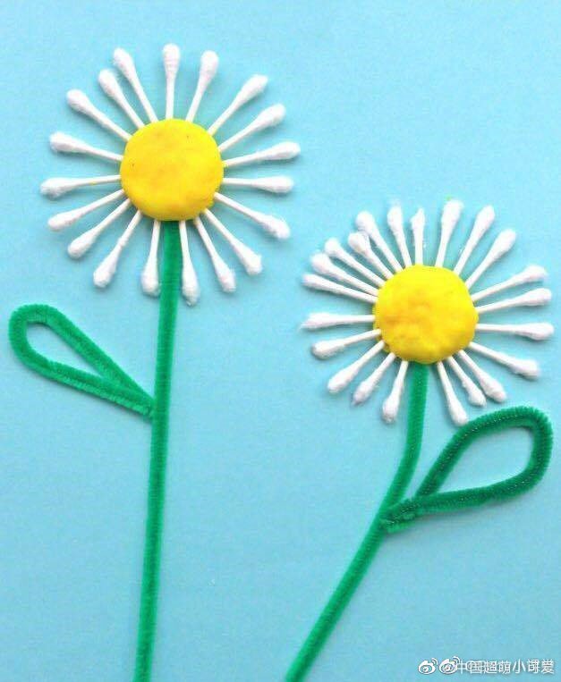 和宝宝一起用棉棒创造乐趣,绘画,手工小小棉棒都能做.