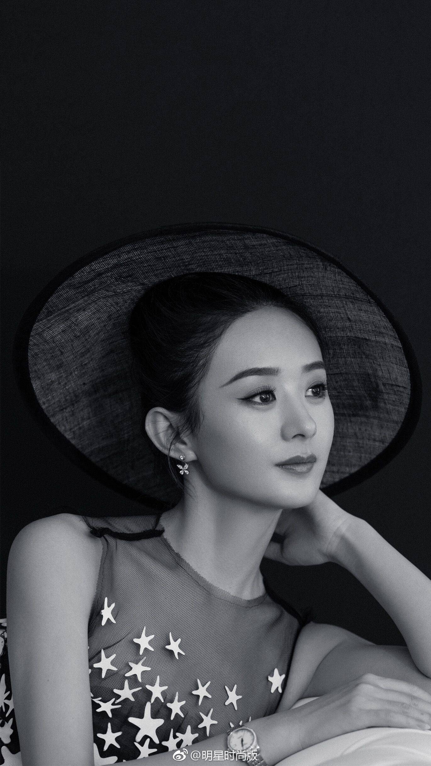 赵丽颖 黑白写真 颖宝的侧颜超杀_高清图集_新浪网