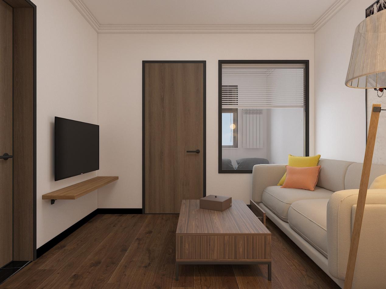 在人们印象中,50平米的小户型还是两居室,一定是空间比较局促,家里