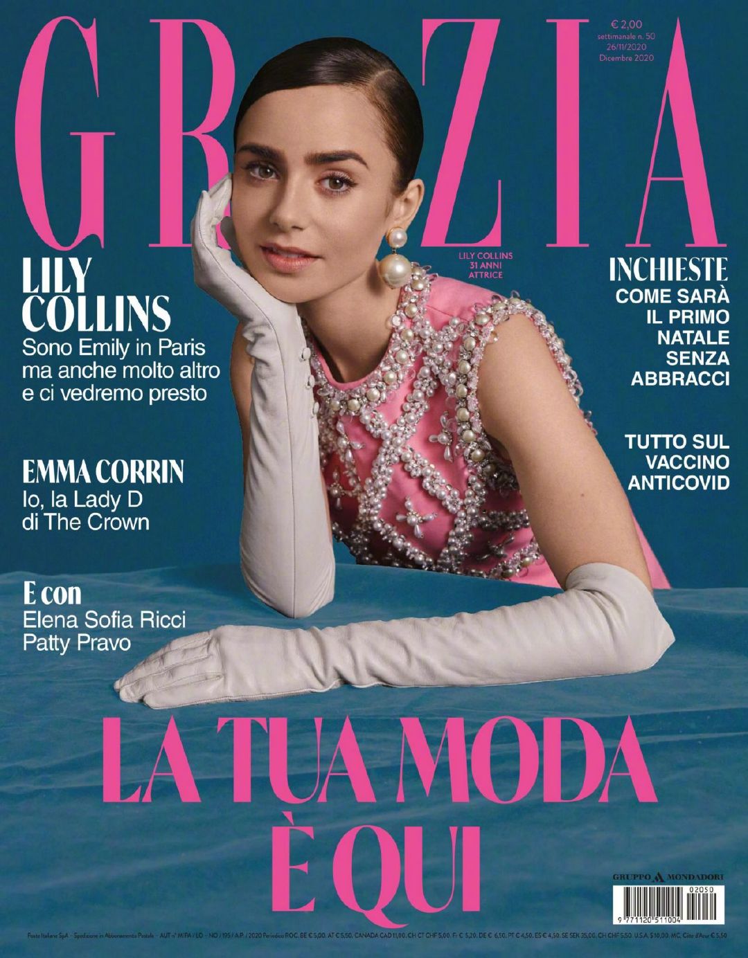 莉莉·柯林斯Lily Collins – Grazia Magazine December 2020 Issue