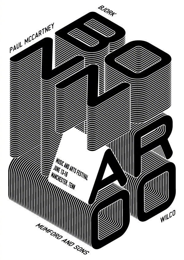 立体空间感 文字重复海报创意