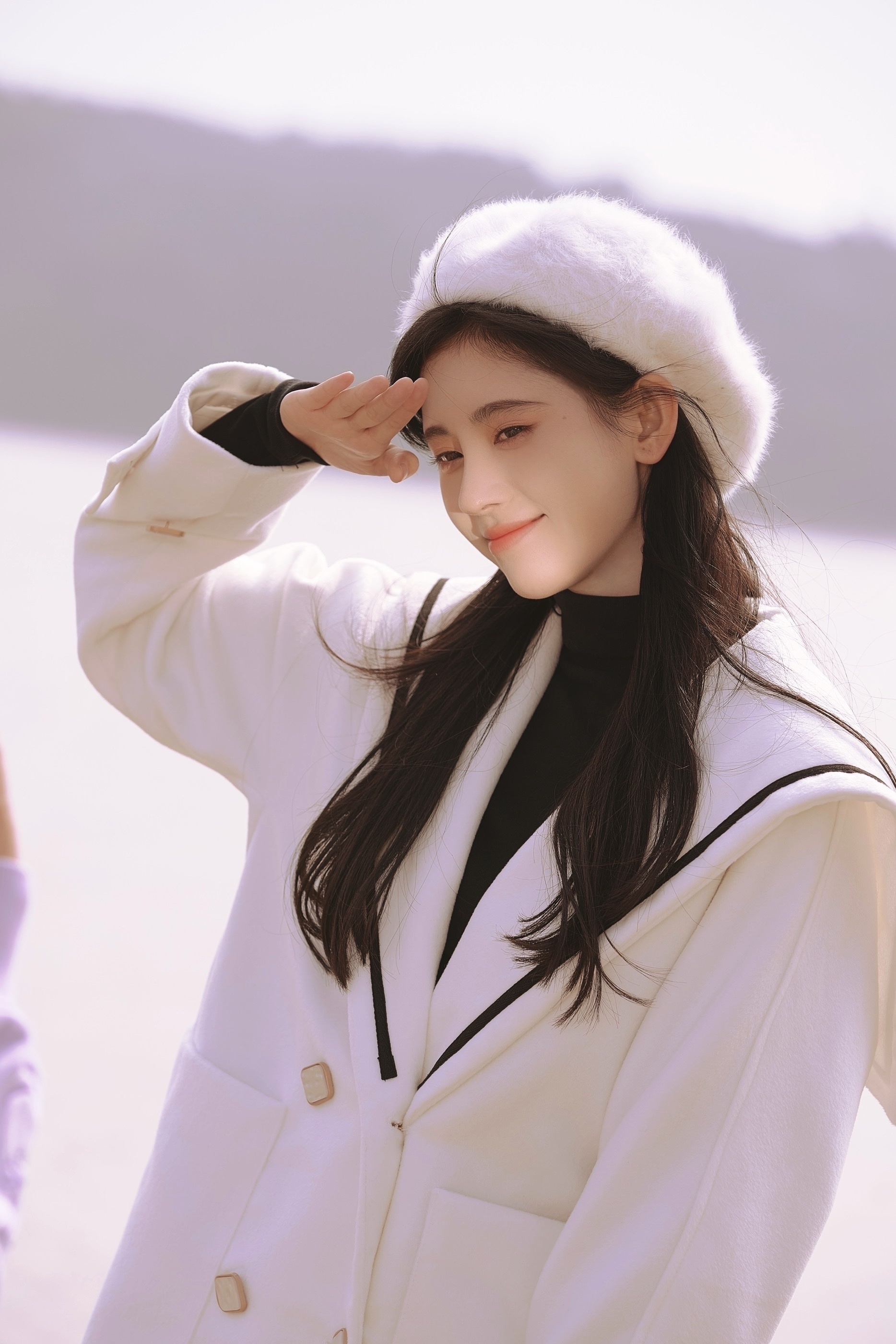 鞠婧祎 水手服贝雷帽__财经头条