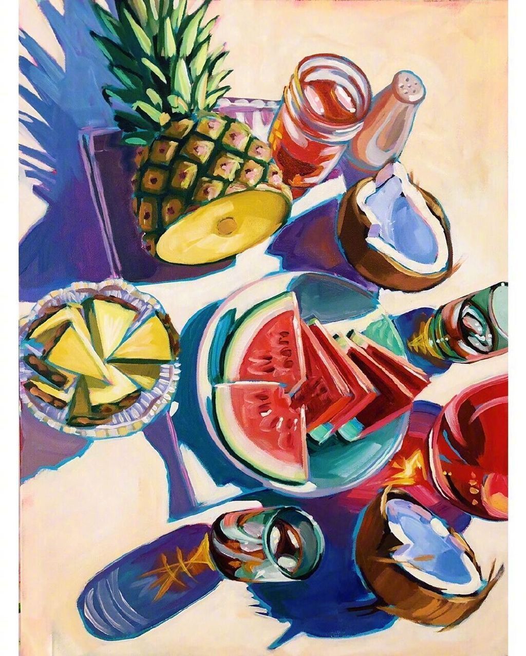 色彩艳丽的植物绘画~ 美国画家 sari shryak 绘画作品