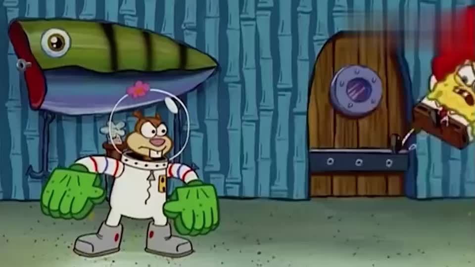 海绵宝宝的空手道越来越厉害了连珊迪都打败了