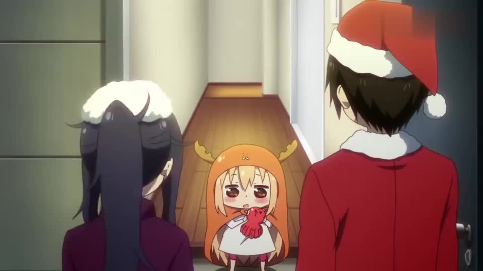 干物妹小埋圣诞节晚上小埋驯鹿装扮真的很是呆萌可爱