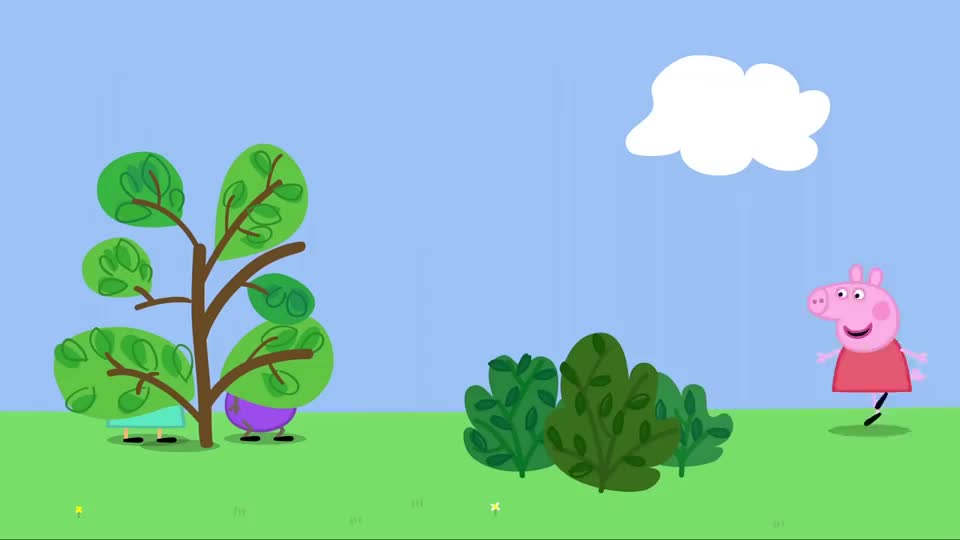 小猪佩奇丹尼提议玩捉迷藏佩奇能找到他们吗