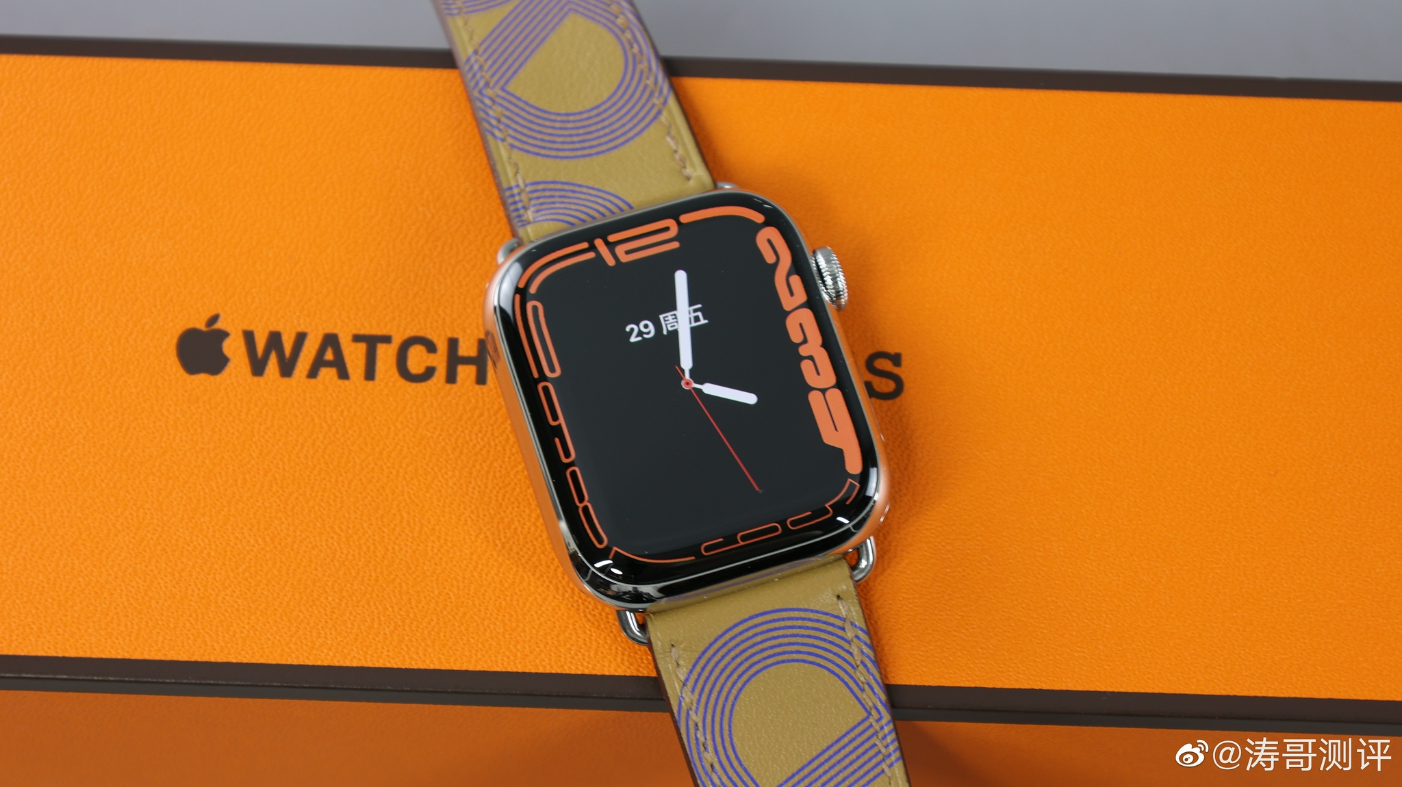 applewatchseries7爱马仕版45mm表盘开箱实拍颜值尚可