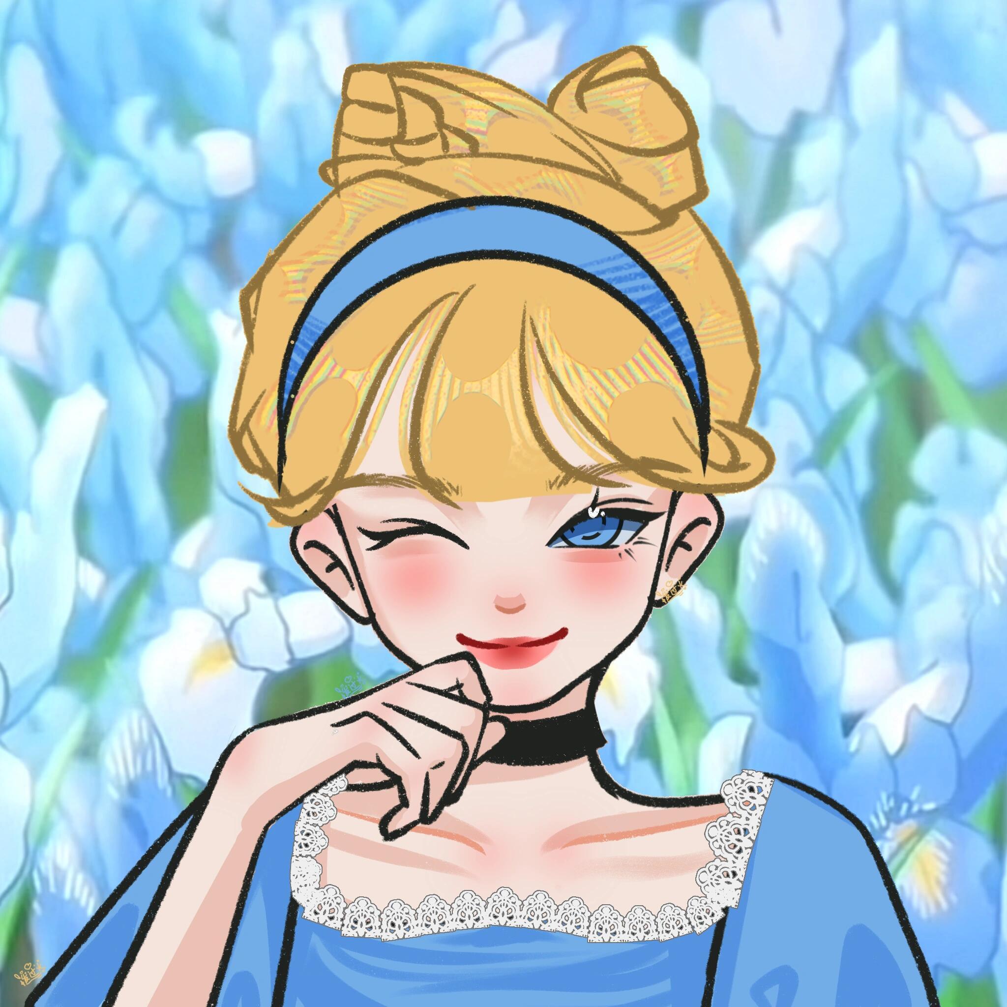 迪士尼公主手绘头像