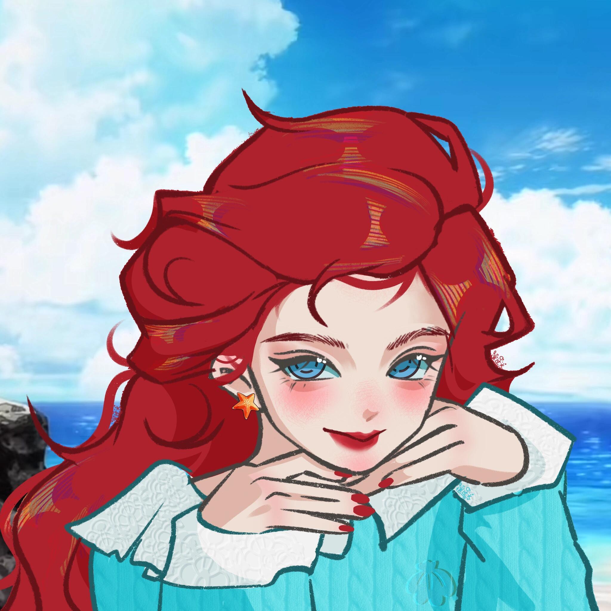 迪士尼公主手绘头像