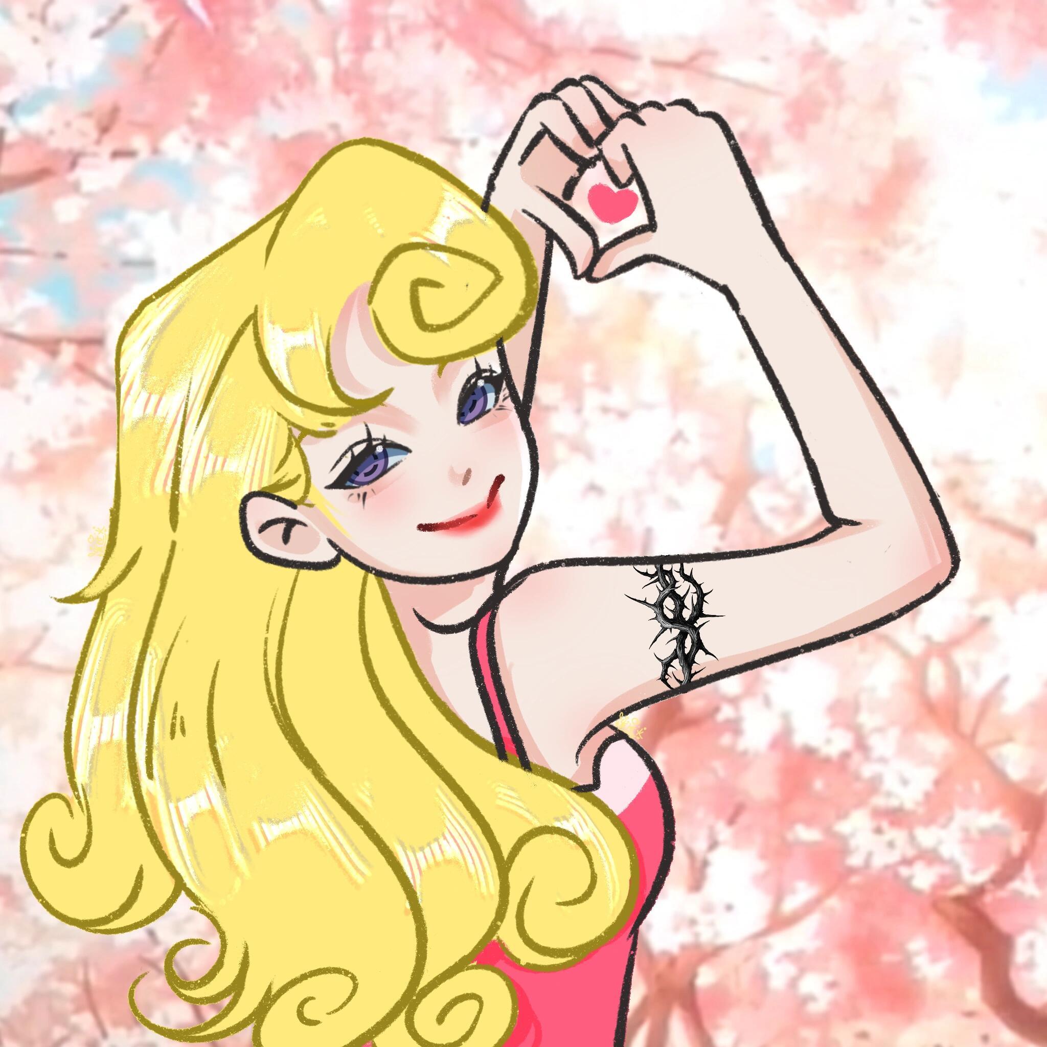 迪士尼公主手绘头像