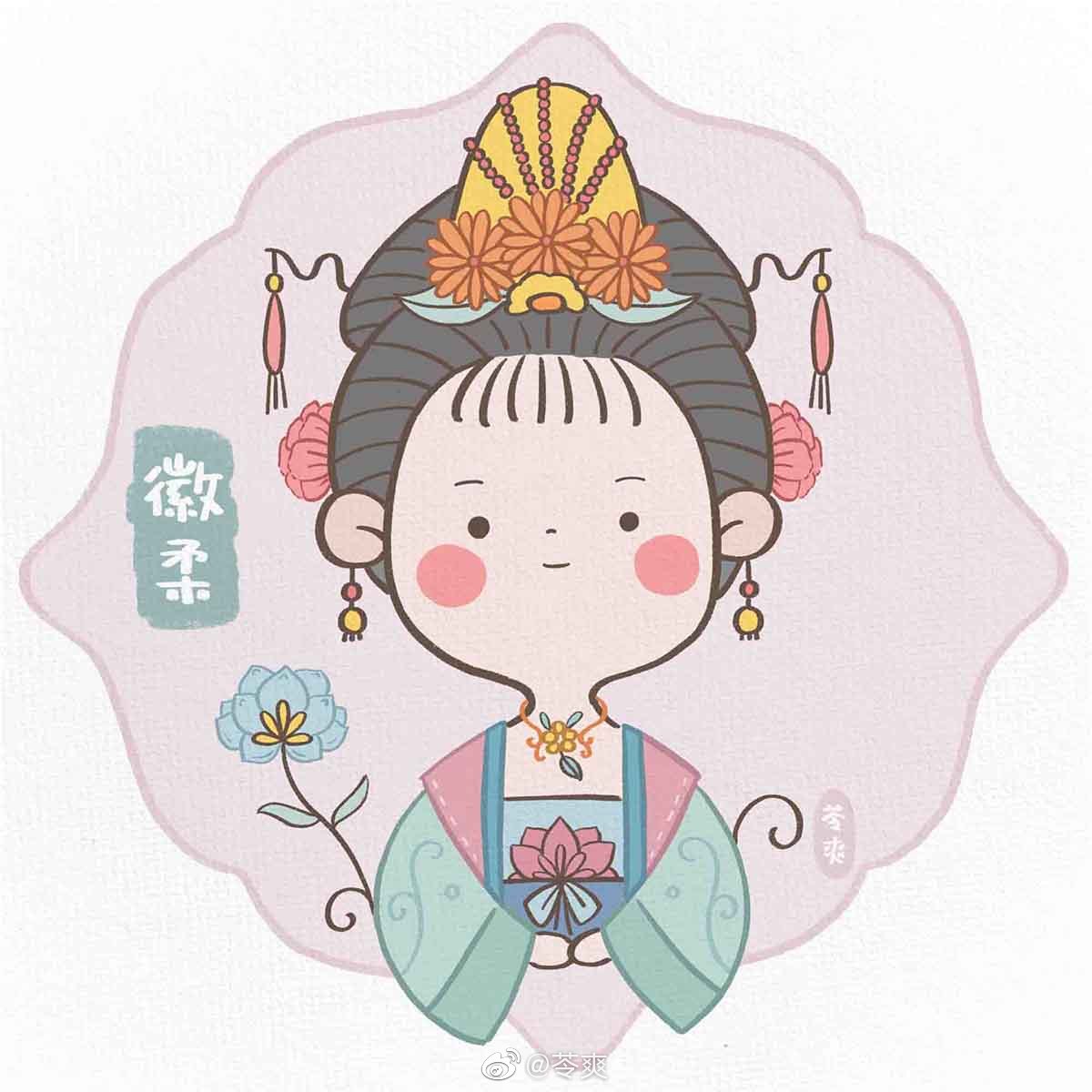 原创简笔画头像 @苓爽