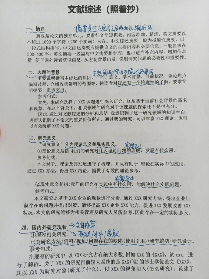文献综述没思路,导师给了模板,感动哭t﹏t|综述|模板|文献_新浪新闻