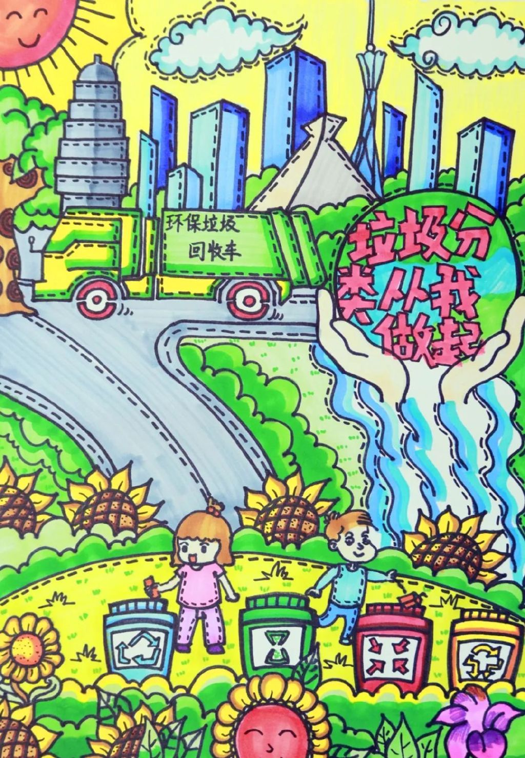 童心绘环保丨全市中小学生环保绘画大赛作品赏析(20)__财经头条