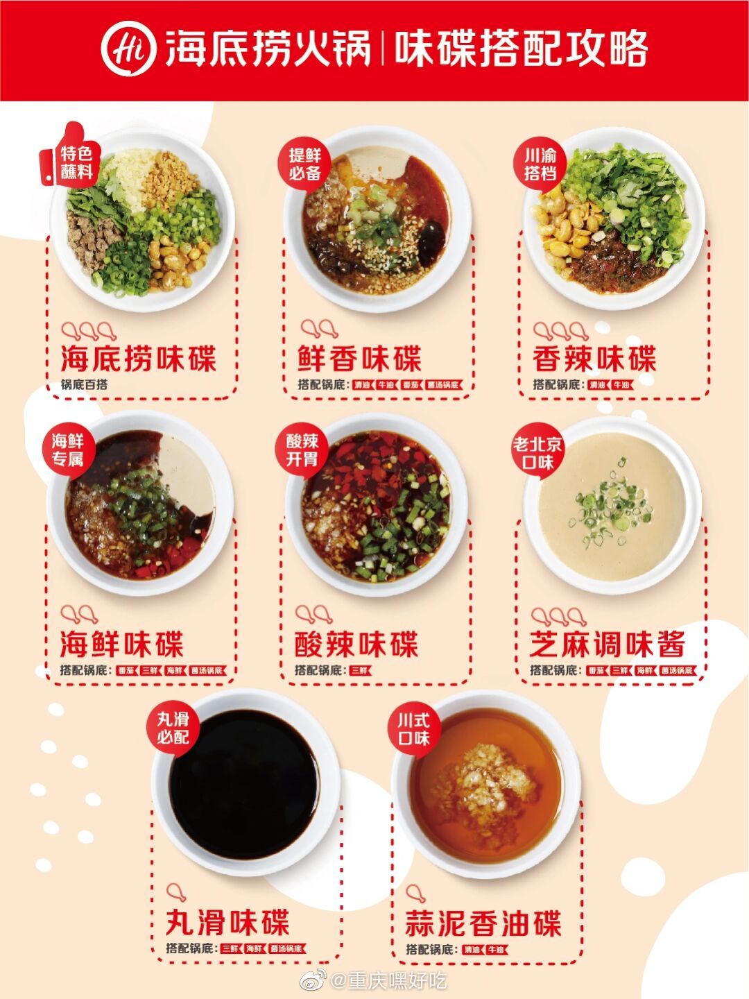 海底捞官方蘸料味碟搭配攻略你还只会什么都加一点吗