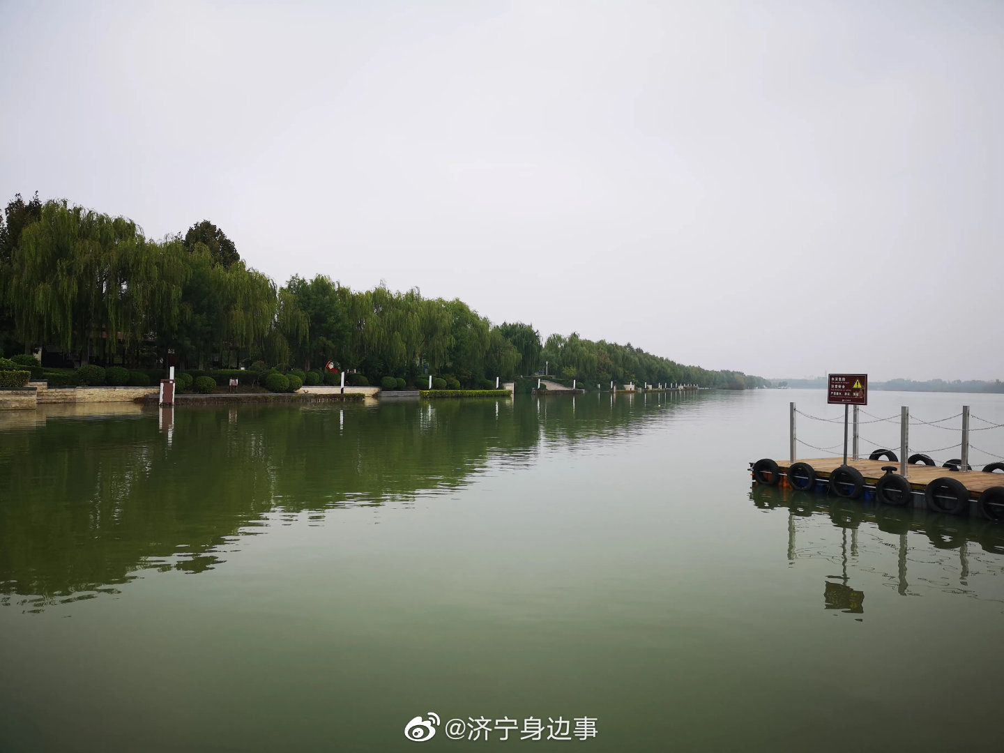 济宁小北湖的水涨了