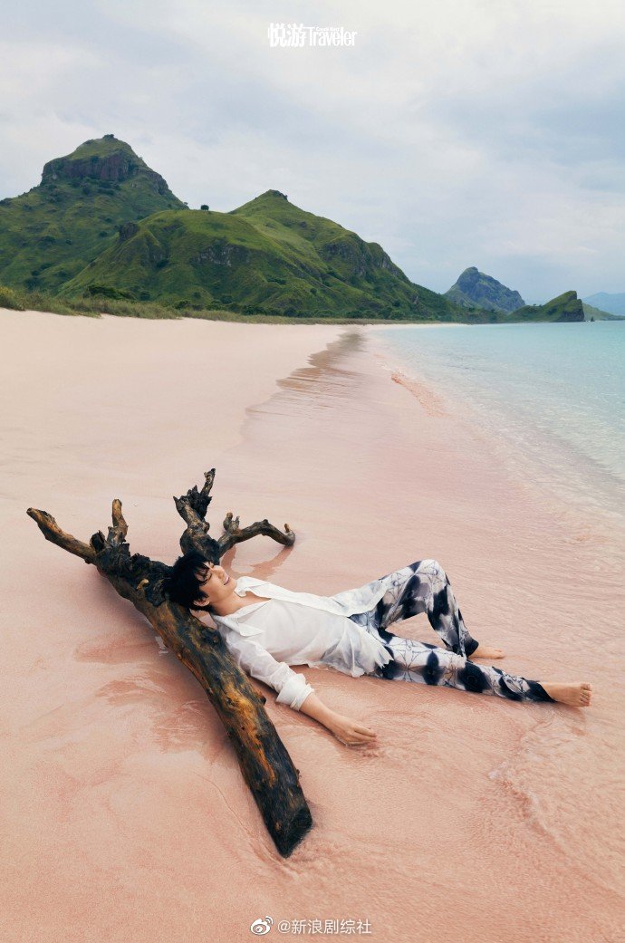 朱一龙登悦游十周年纪念刊封面躺在枯木上享受自然悠闲又惬意