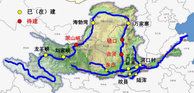 黄河干流已建成龙羊峡,刘家峡,三门峡,小浪底四座控制性骨干工程.