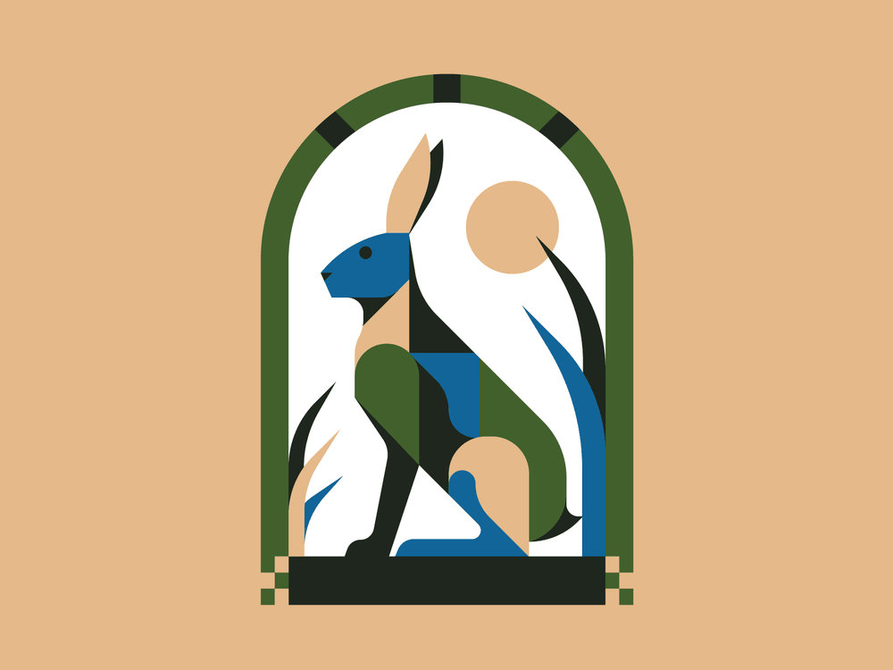 几何色块组成的的动物,没有失去原来的活力