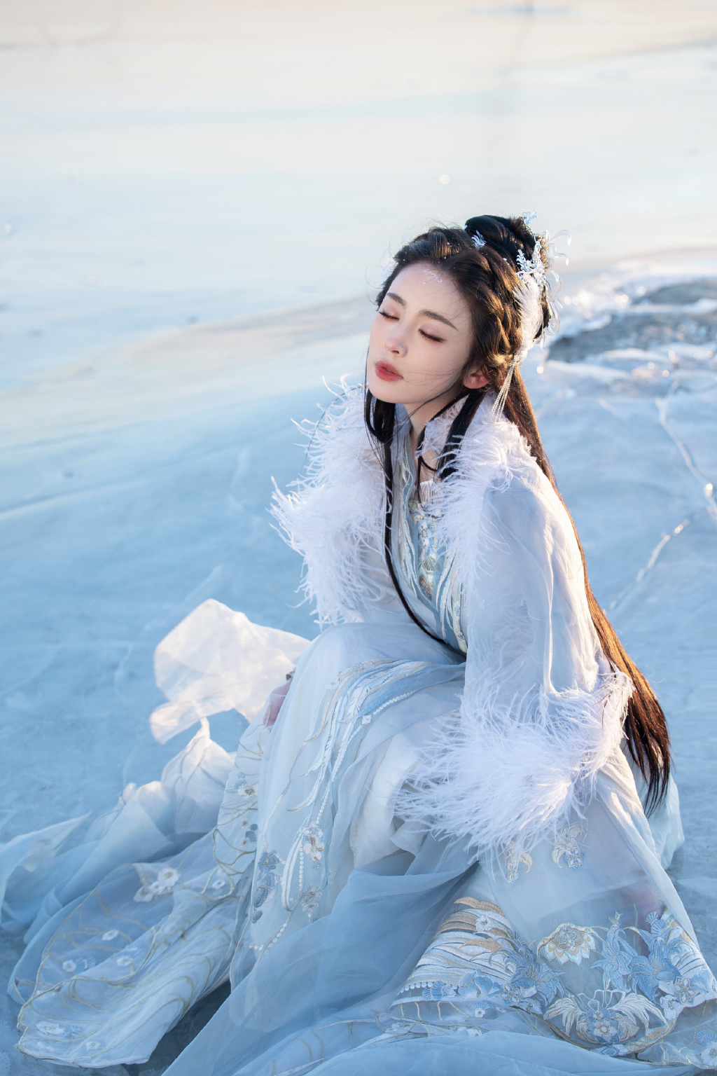 娜扎古风冰面大片,哇~梦回貂蝉