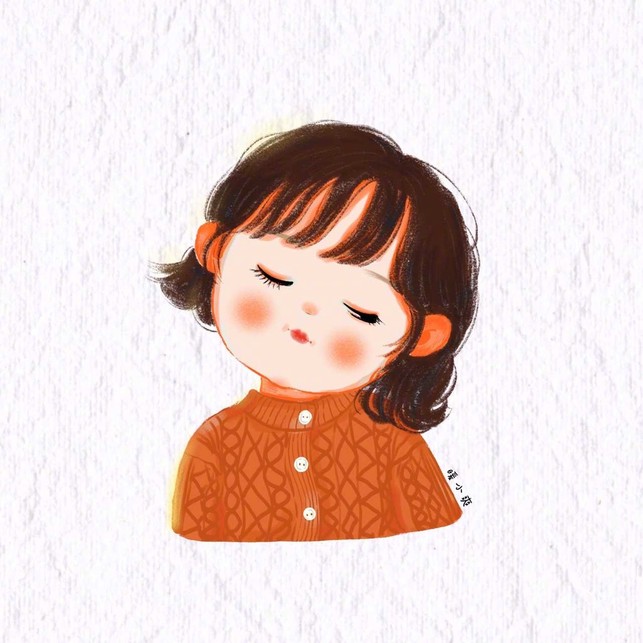 78心中有爱,眼中有光78超可爱的头像插画:暖小爽