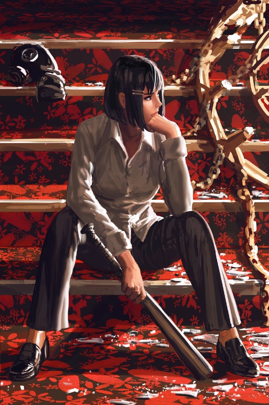 新加坡画师 guweiz 的《bad guys》的系列少女插画