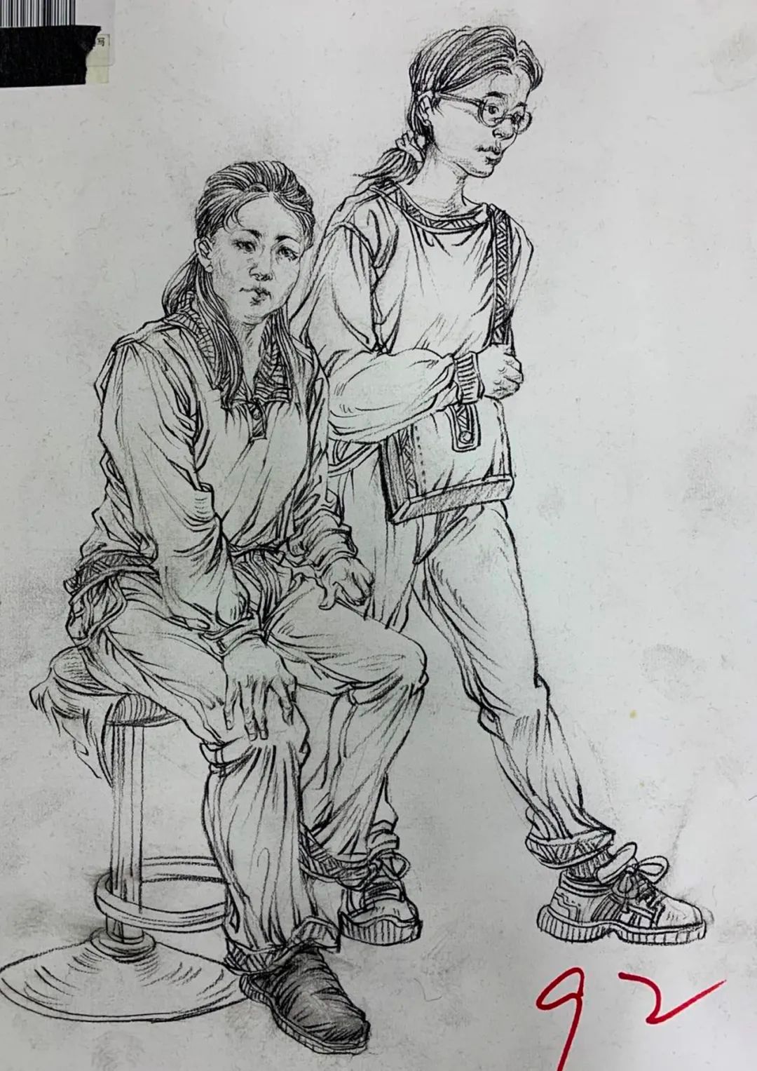 2022届黑龙江美术模拟联考一模(速写)高分卷