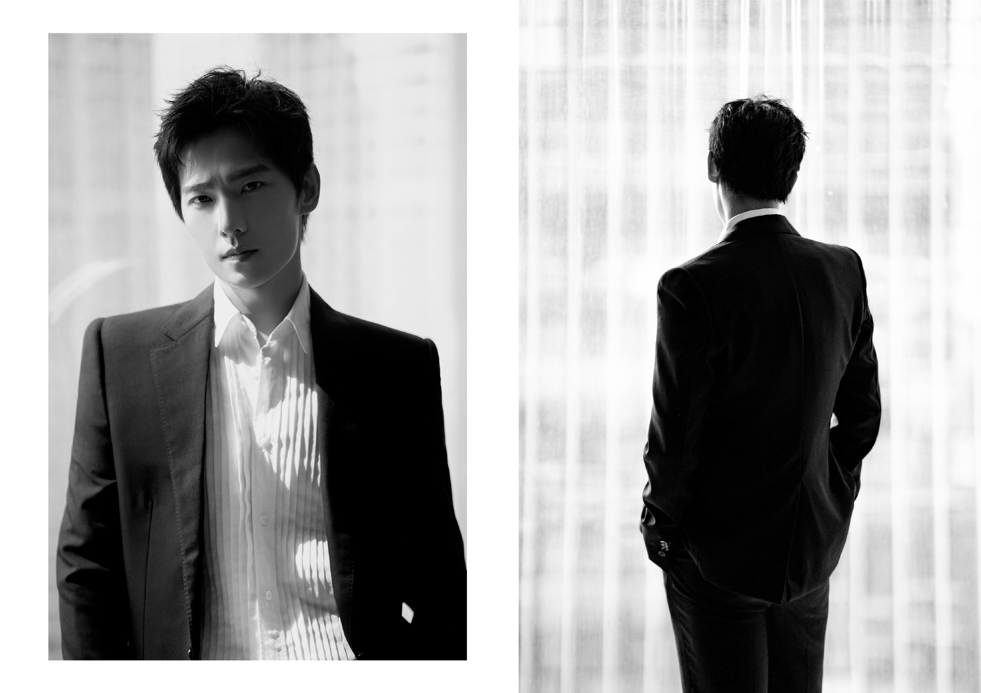 新鲜的西装杨洋～这脸庞,这肩宽,这背影,完全是艺术品啊@杨洋