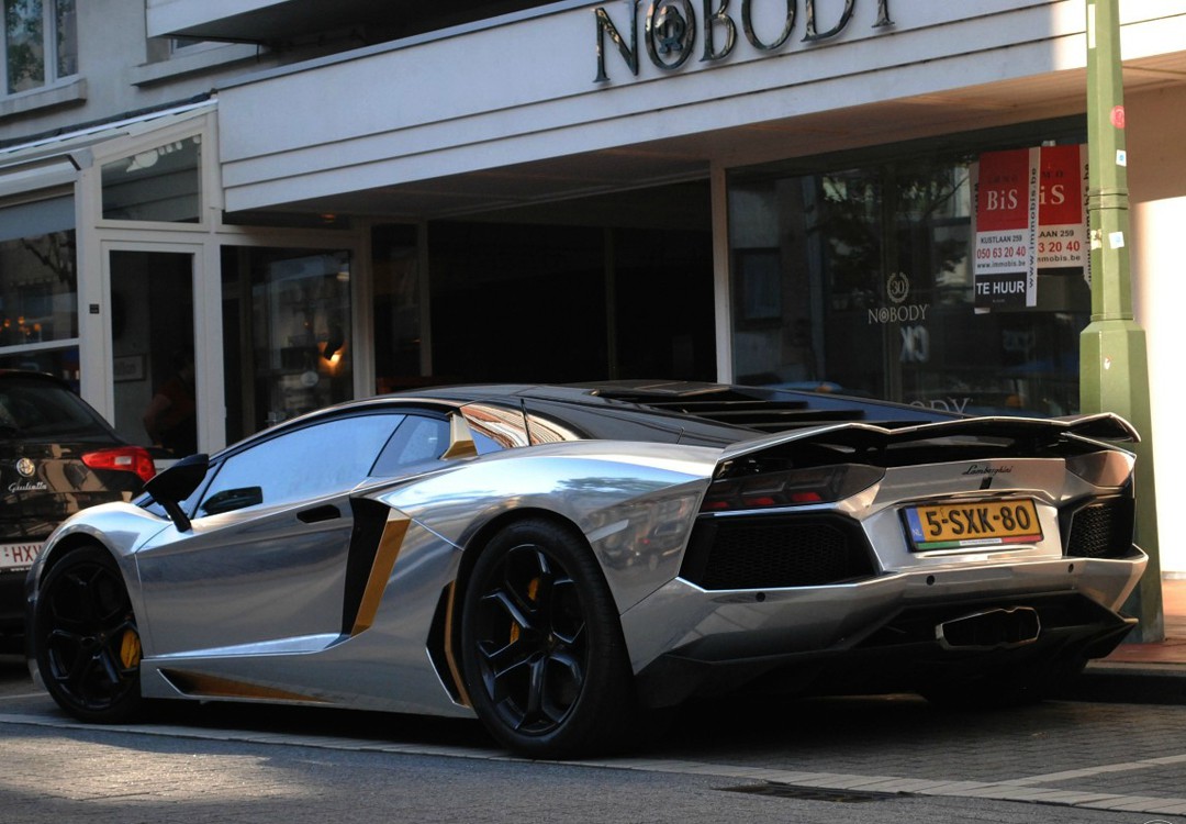 电镀银兰博基尼aventador lp700-4