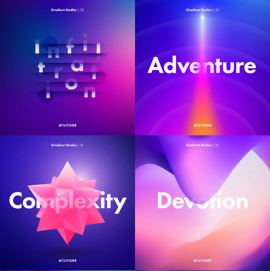 36种渐变图形的表现形式笔触渐变 自由渐变 半透明渐变