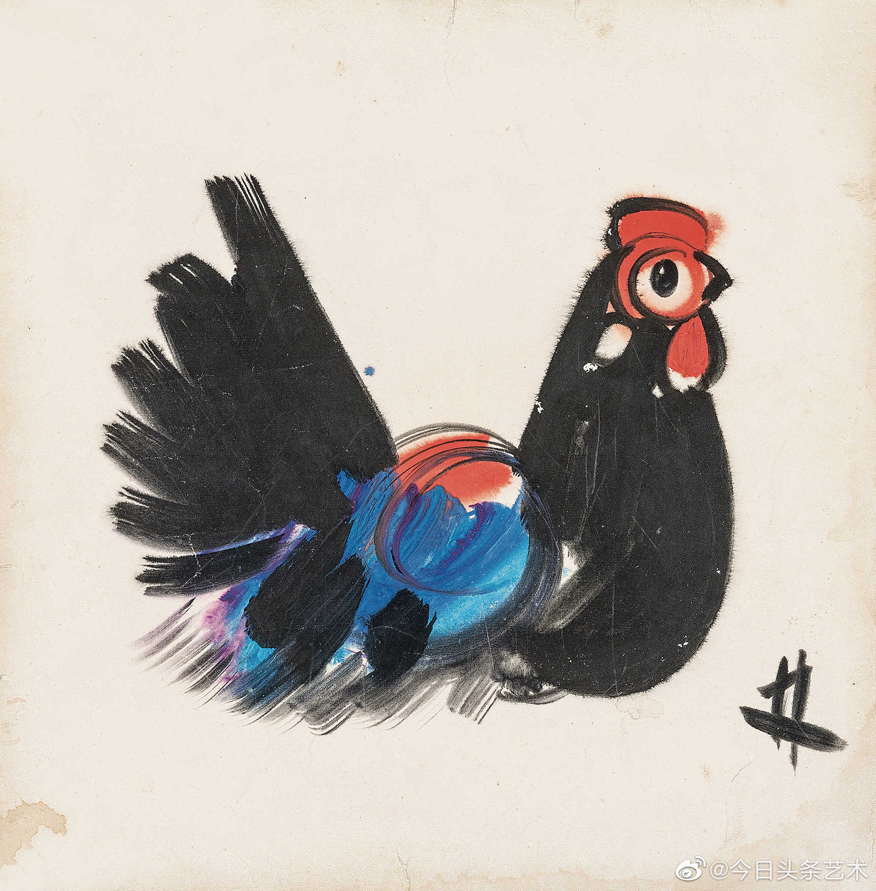 韩美林画笔下的鸡