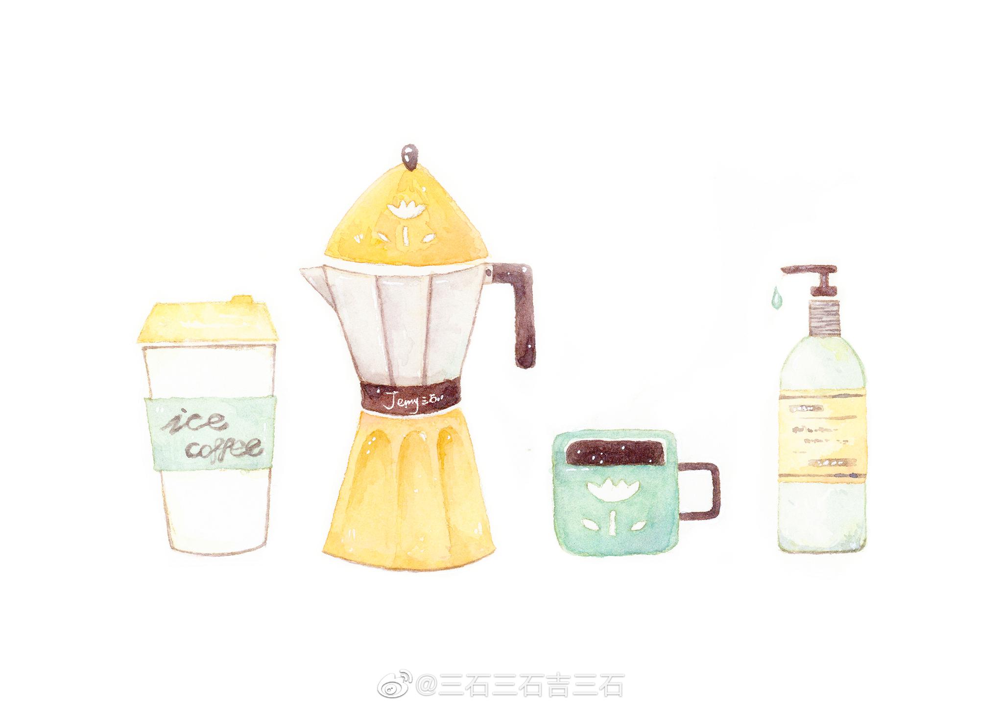 给水彩小物件来个组合 @三石三石吉三石