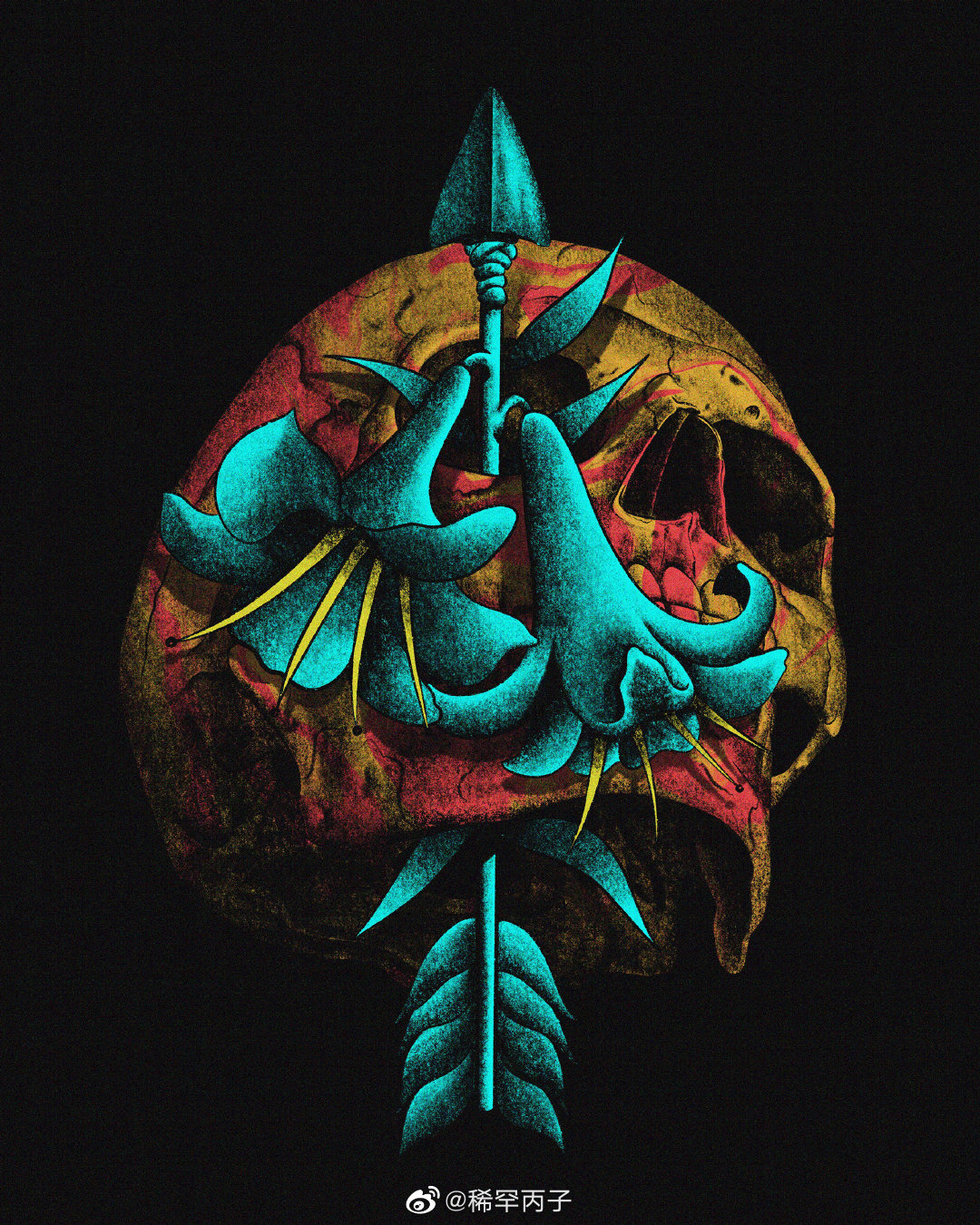 骷髅艺术插画 via:rodrigo.rtna__财经头条