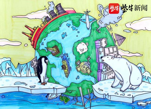 南京小学生用画笔描绘"未来城市"|作品|绘画|徐溪_新浪新闻