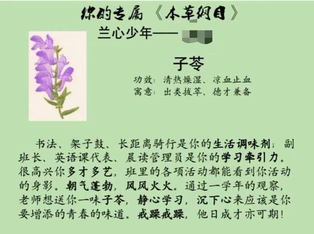 “你的专属《本草纲目》”、思维导图评语……老师们的这些期末评语绝了休闲区蓝鸢梦想 - Www.slyday.coM