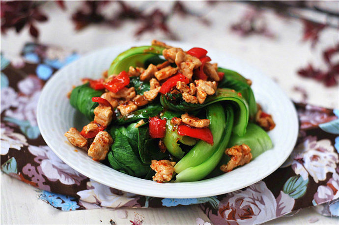 家常肉沫烧油菜