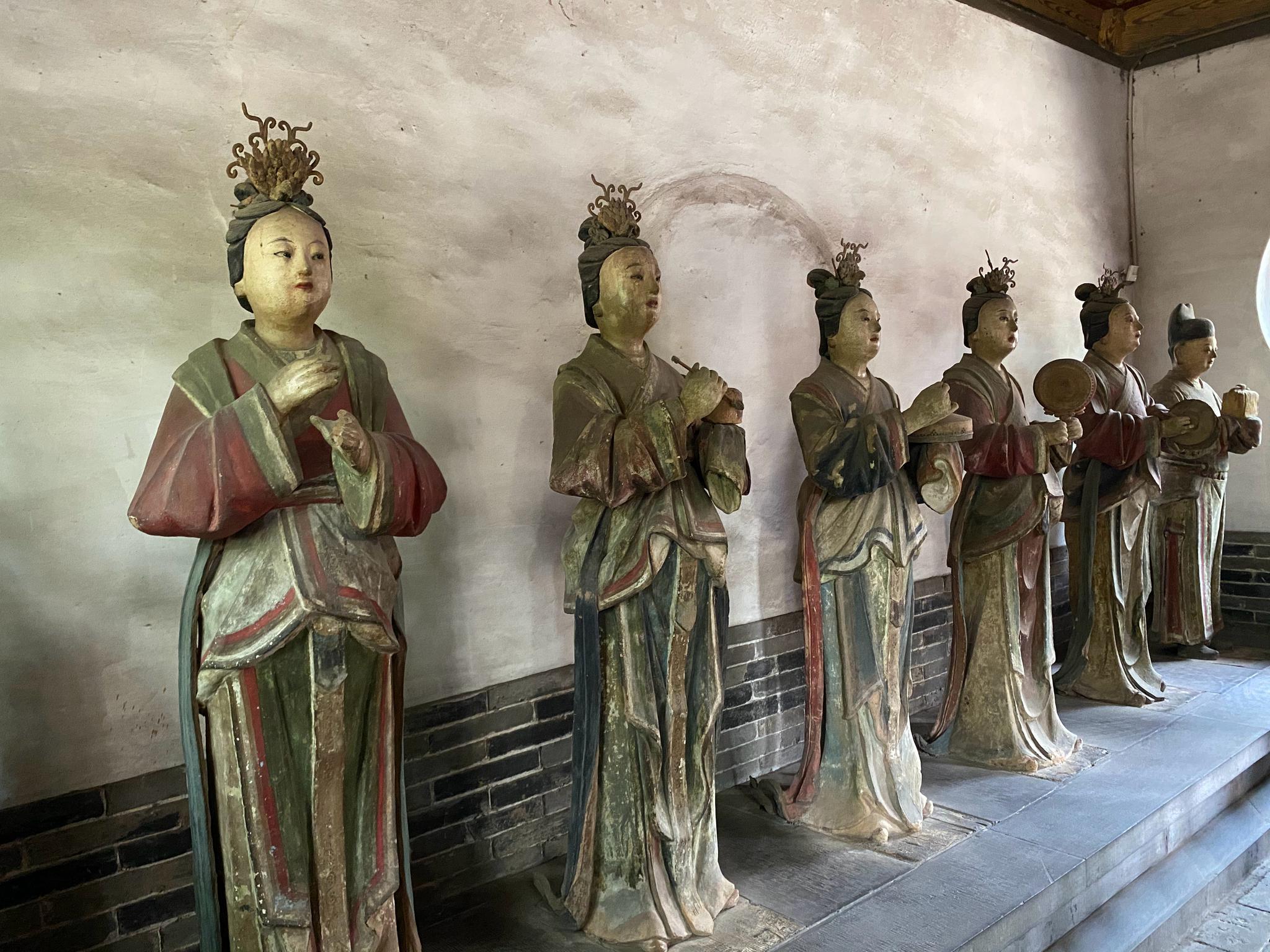 山西太原晋祠里有一组罕见的元代乐伎塑像,共有14尊_高清图集_新浪网