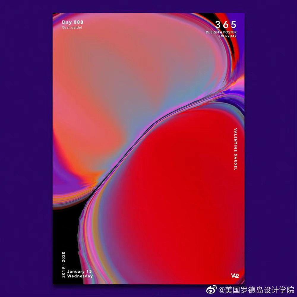 来自设计师 Valentine Dardel 的创意渐变海报设计……