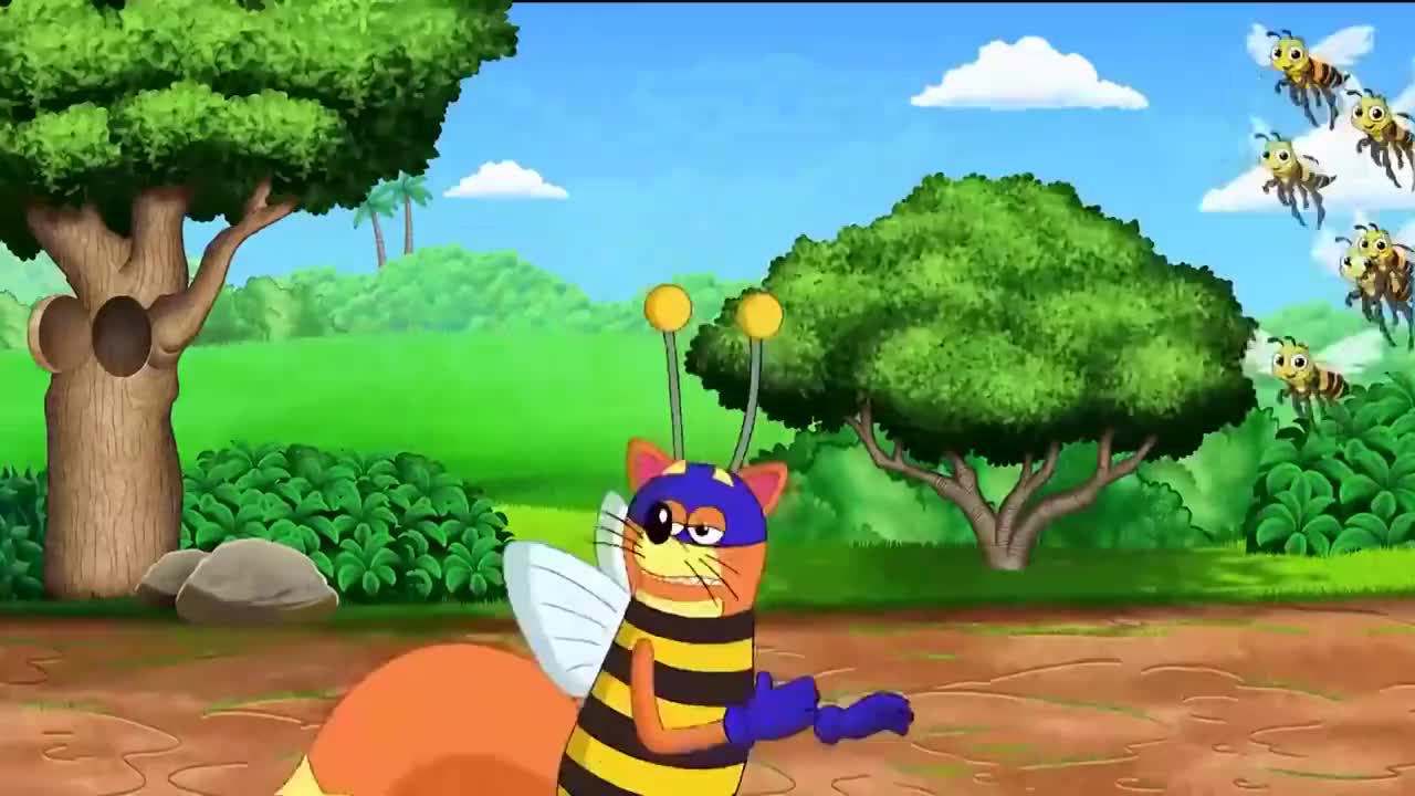 爱探险的朵拉捣蛋鬼的伪装术太成功了被蜜蜂当成同伴围着