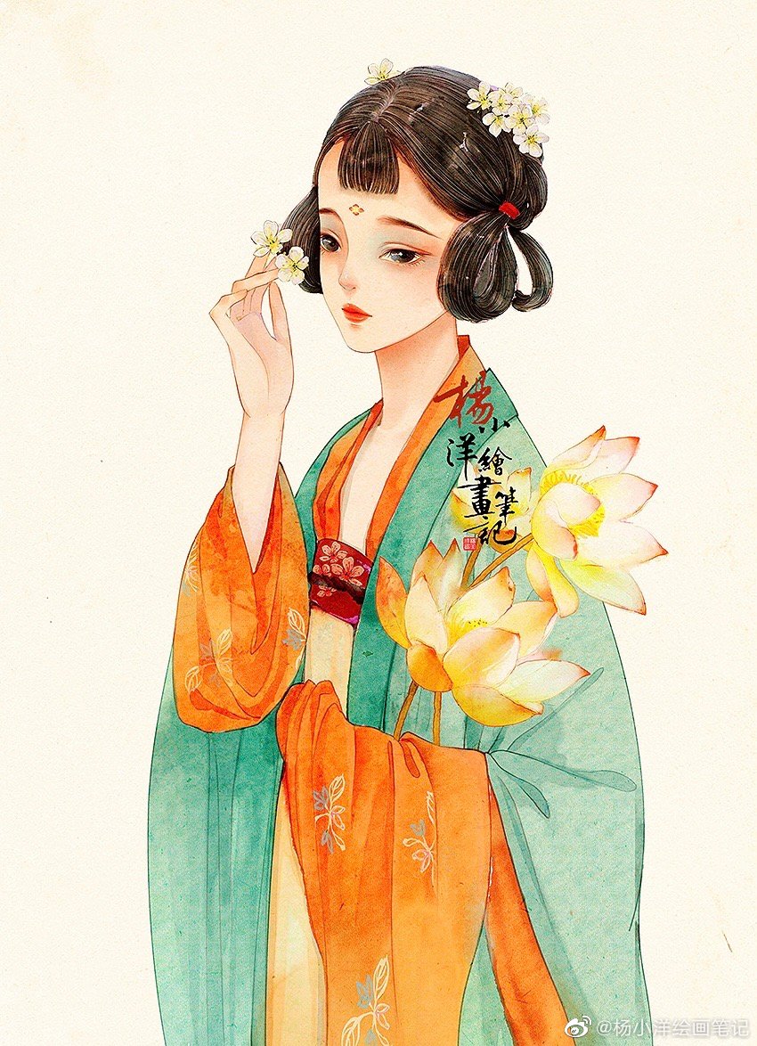国风汉服插画配色合集 来自 @杨小洋插画 作品