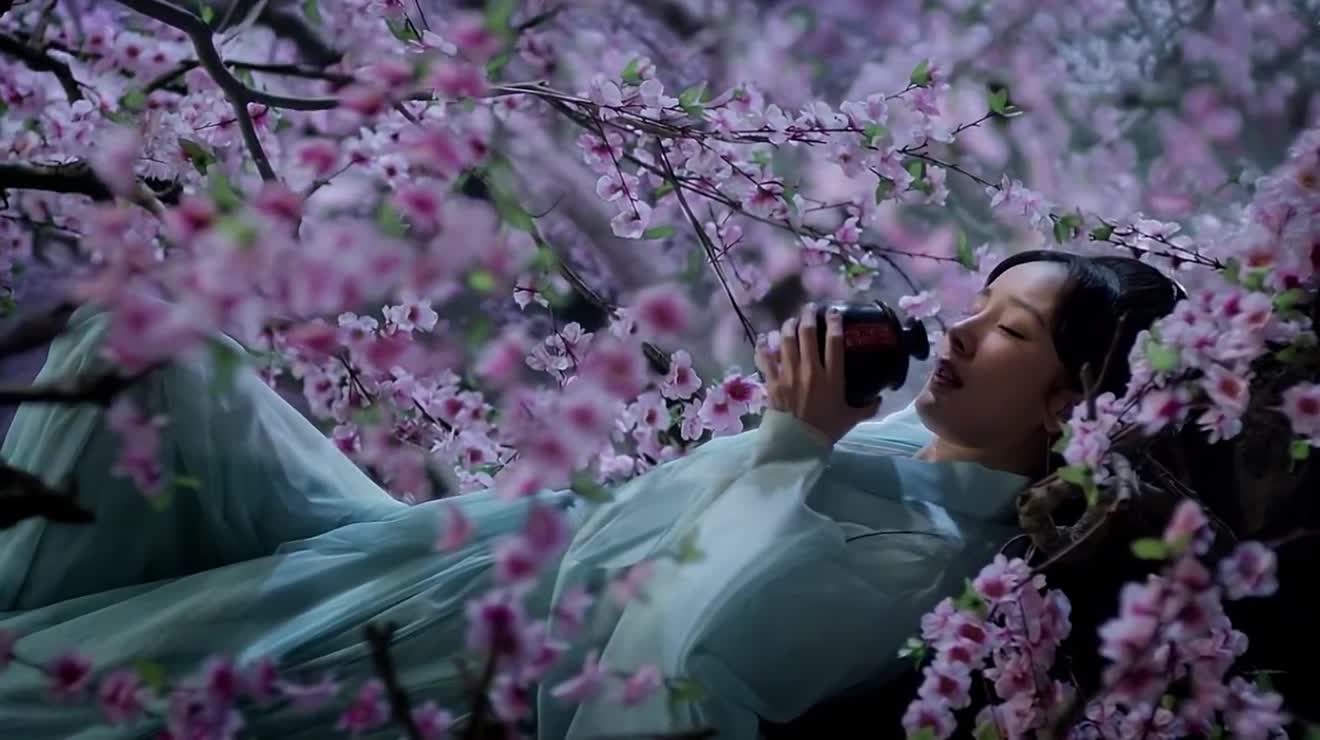 白浅失忆后在桃花林里喝酒,夜华祭奠妻子经过白浅的桃花林!__财经头条