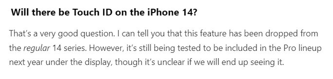 iPhone 14 指纹解锁又回来了...意外啊!休闲区蓝鸢梦想 - Www.slyday.coM