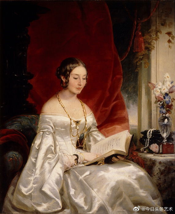 19世纪俄国宫廷画家克里斯蒂娜·罗伯逊人物肖像画