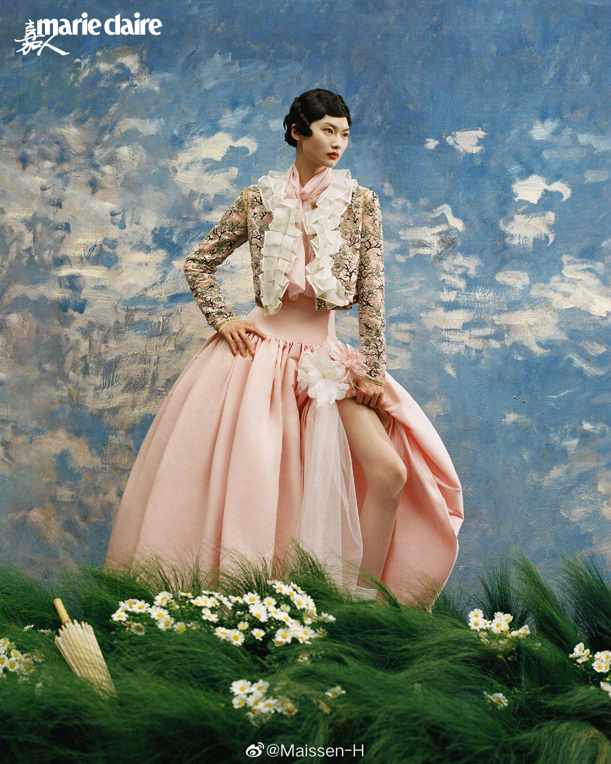 中国超模贺聪登上嘉人marieclaire四月刊封面大片